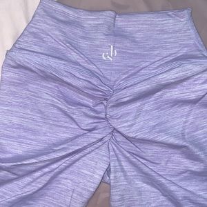 Crop shop boutique Marl scrunch shorts biker shorts active workout lavender